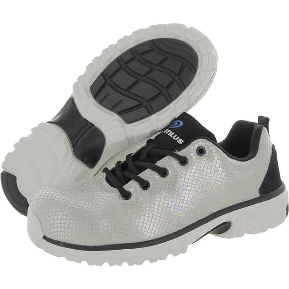 Nautilus Size 8W White Spark Oxford Work Shoes Lace Up Carbon Safety Toe M31-5 - Picture 1 of 9
